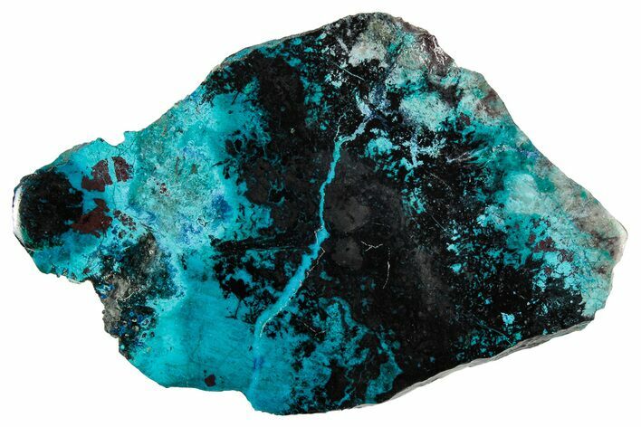 Vibrant Chrysocolla and Shattuckite Slab - Mexico #337011